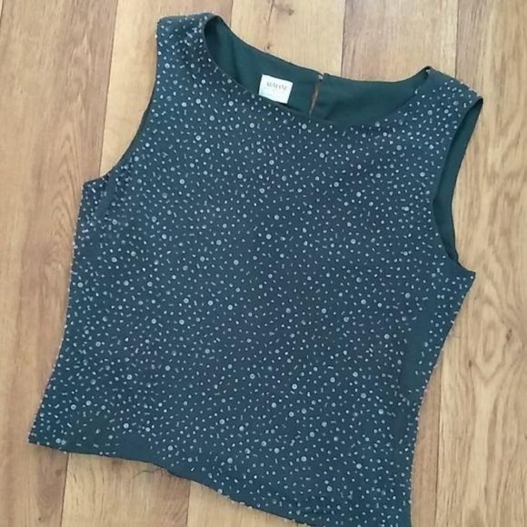 Giorgio Armani Black Tank Top Beaded Sleeveless 4 - Picture 2 of 8